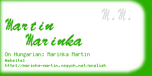 martin marinka business card